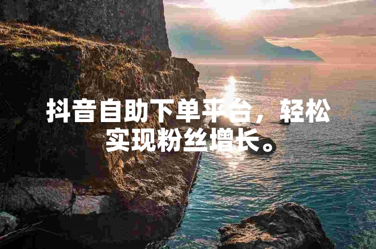 抖音自助下单平台，轻松实现粉丝增长。