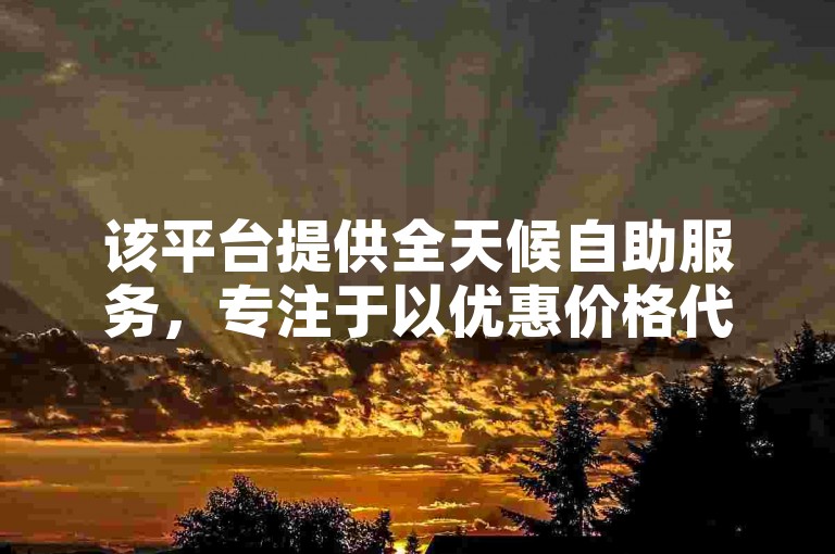 该平台提供全天候自助服务，专注于以优惠价格代理各种KS业务。