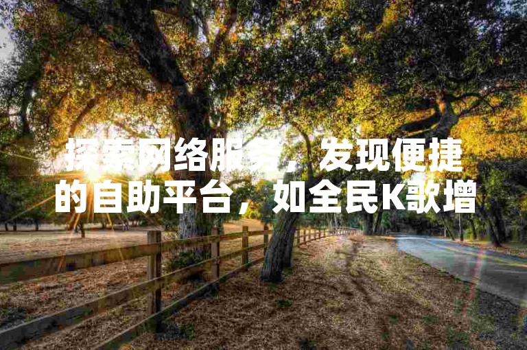 探索网络服务，发现便捷的自助平台，如全民K歌增粉、送花、评论及快手提升浏览量等，一切尽在指尖操作。