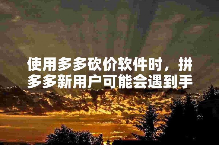 使用多多砍价软件时，拼多多新用户可能会遇到手机限制问题，这通常需要联系客服或检查账户设置来解决。