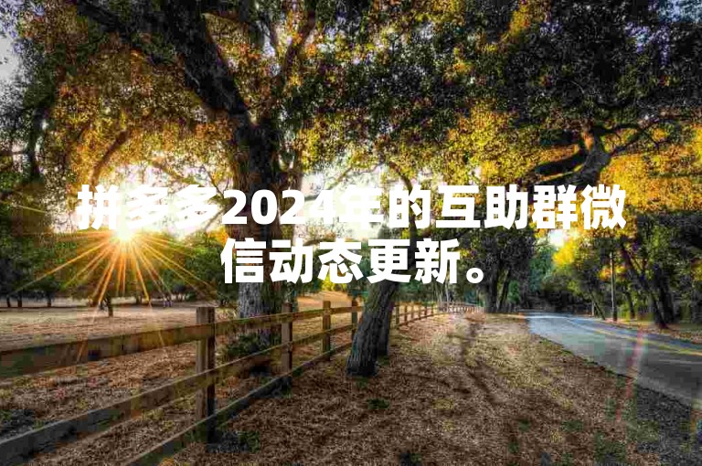 拼多多2024年的互助群微信动态更新。