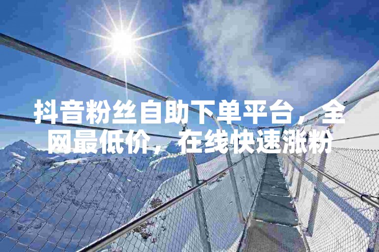 抖音粉丝自助下单平台，全网最低价，在线快速涨粉。