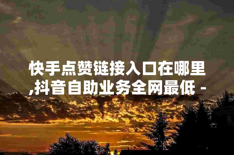 快手点赞链接入口在哪里,抖音自助业务全网最低 - 低价卡密货源网 - nap6科技网下载2024官方紧急辟谣！