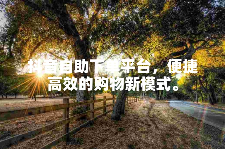 抖音自助下单平台，便捷高效的购物新模式。
