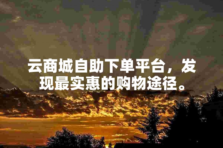 云商城自助下单平台，发现最实惠的购物途径。