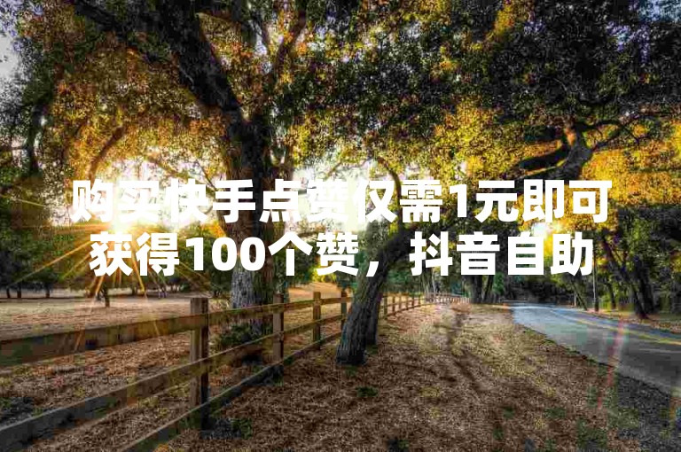 购买快手点赞仅需1元即可获得100个赞，抖音自助点赞平台提供优惠价格。