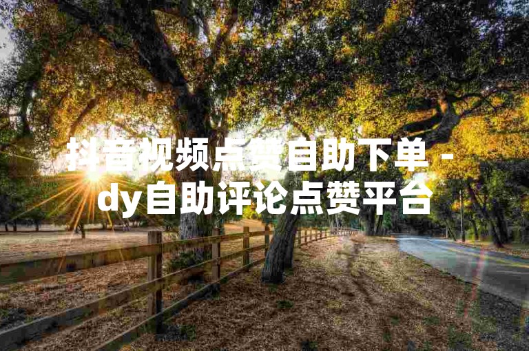 抖音视频点赞自助下单 - dy自助评论点赞平台