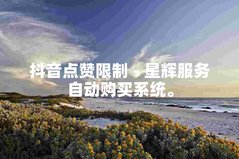 抖音点赞限制 - 星辉服务自动购买系统。