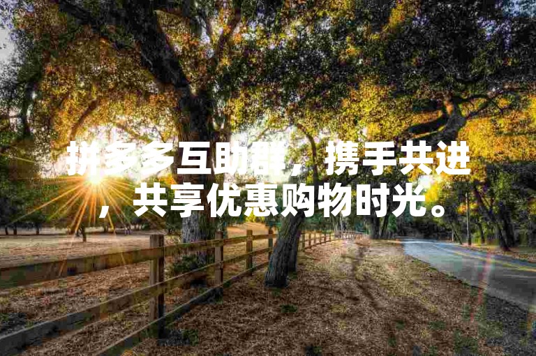 拼多多互助群，携手共进，共享优惠购物时光。