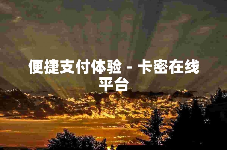 便捷支付体验 - 卡密在线平台