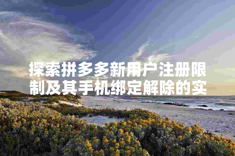 探索拼多多新用户注册限制及其手机绑定解除的实用策略。