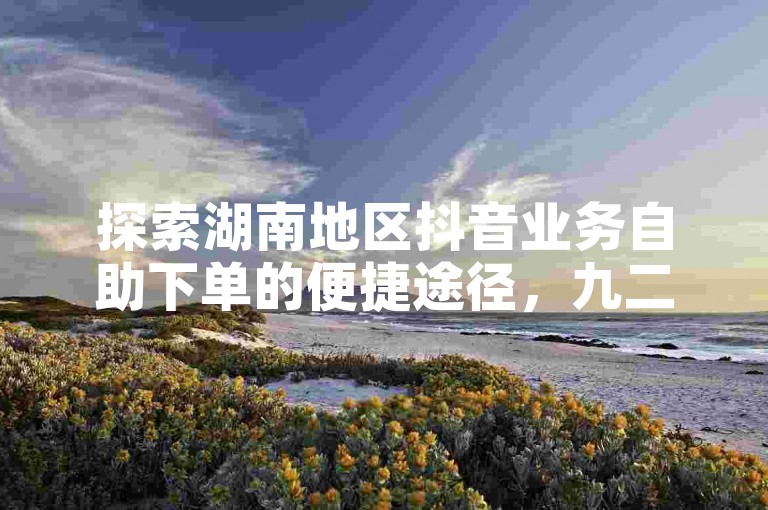 探索湖南地区抖音业务自助下单的便捷途径，九二九代网为您提供专业涨粉服务。