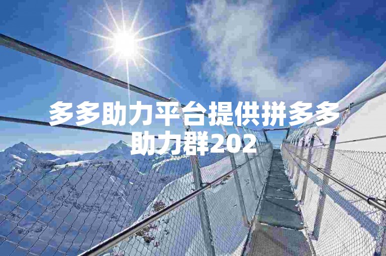 多多助力平台提供拼多多助力群2025免费QQ服务。