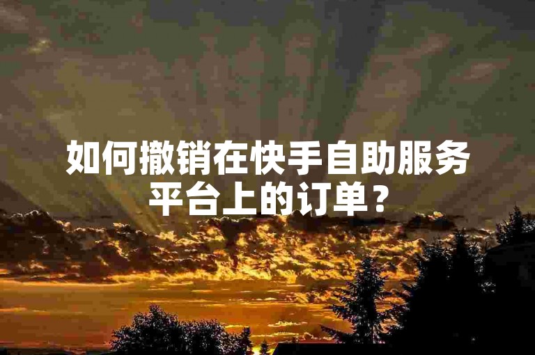 如何撤销在快手自助服务平台上的订单？