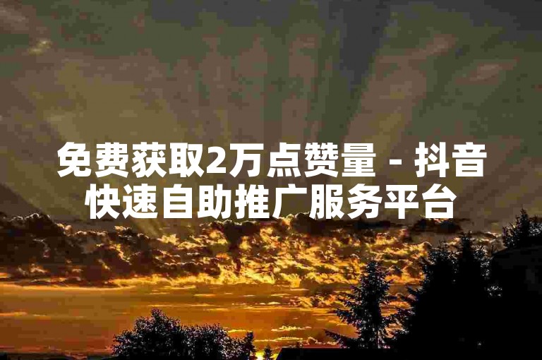 免费获取2万点赞量 - 抖音快速自助推广服务平台