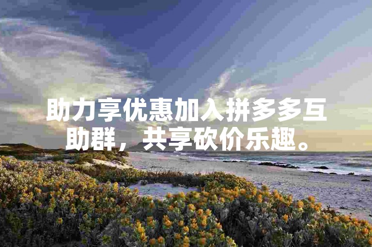 助力享优惠加入拼多多互助群，共享砍价乐趣。
