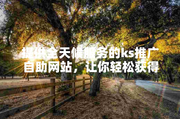 提供全天候服务的ks推广自助网站，让你轻松获得免费的点赞支持。
