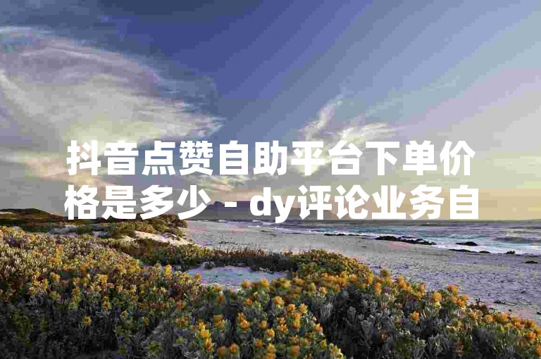 抖音点赞自助平台下单价格是多少 - dy评论业务自助下单平台。
