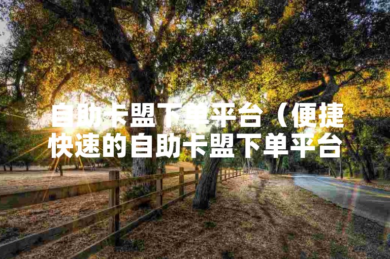 自助卡盟下单平台（便捷快速的自助卡盟下单平台）