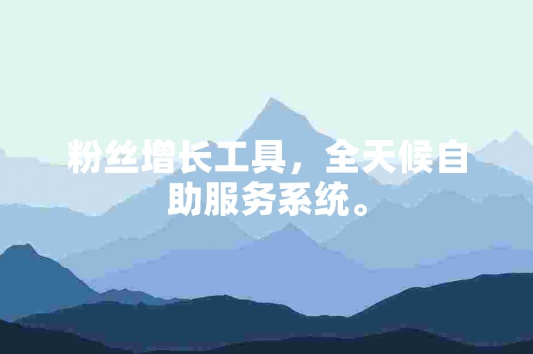 粉丝增长工具，全天候自助服务系统。