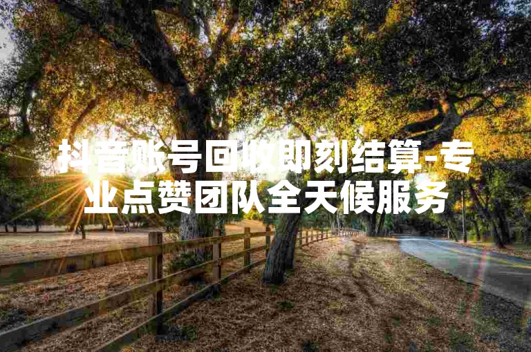 抖音账号回收即刻结算-专业点赞团队全天候服务
