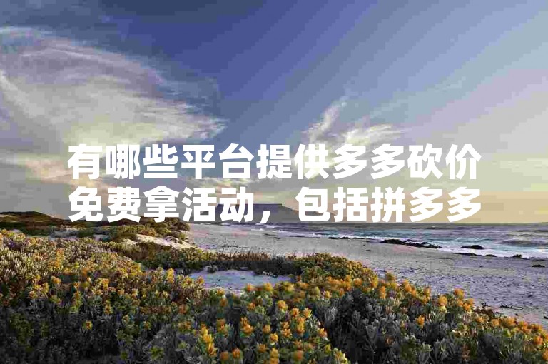 有哪些平台提供多多砍价免费拿活动，包括拼多多的帮点功能？