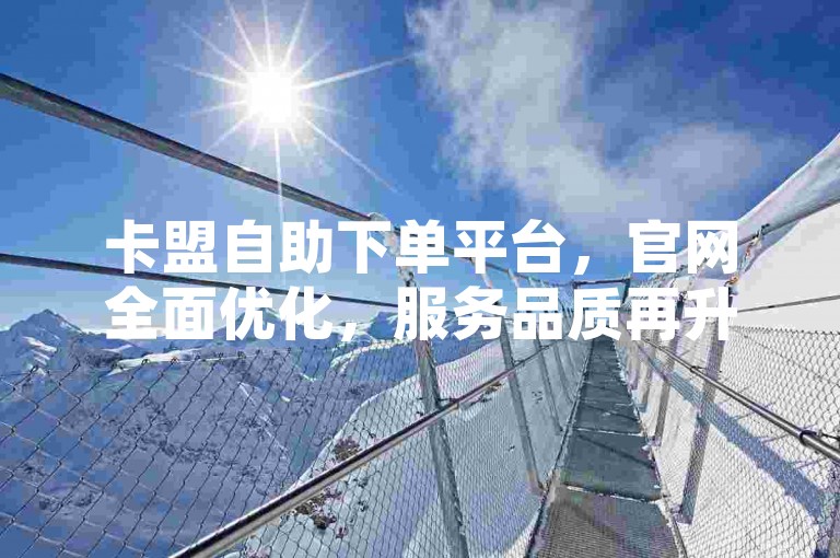 卡盟自助下单平台，官网全面优化，服务品质再升级。