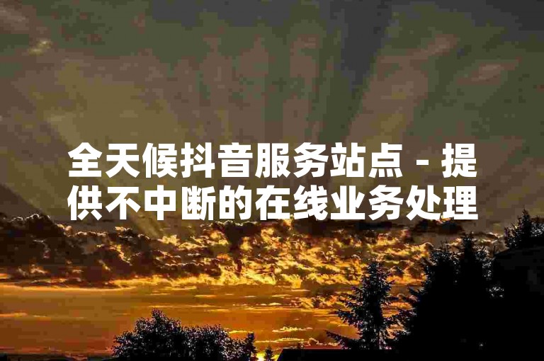 全天候抖音服务站点 - 提供不中断的在线业务处理，让您随时享受24小时自助下单的便捷。