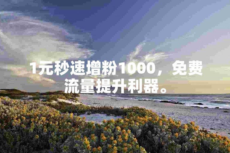 1元秒速增粉1000，免费流量提升利器。