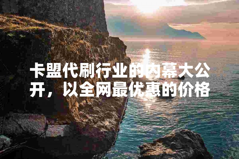 卡盟代刷行业的内幕大公开，以全网最优惠的价格提供专业卡盟代刷服务，让你在2025年轻松领先！